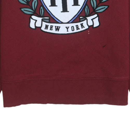 Womens UK Size S Tommy Hilfiger Red Pullover Sweatshirt
