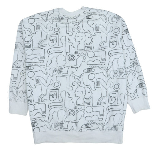 Womens UK Size 2XS Monki White Pullover Sweatshirt