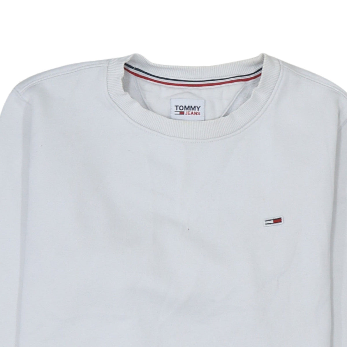 Mens UK Size XS Tommy Jeans White Pullover Sweatshirt
