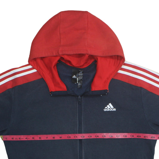 Mens UK Size M adidas Blue Full Zip Hoodie