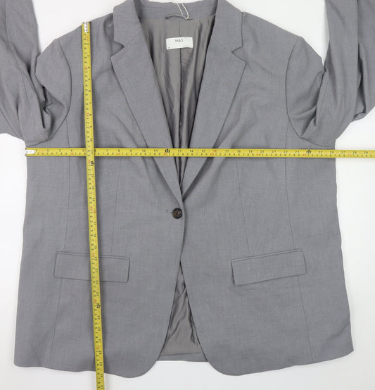 Marks and Spencer Women’s Grey Blazer Size 24 Regular Fit