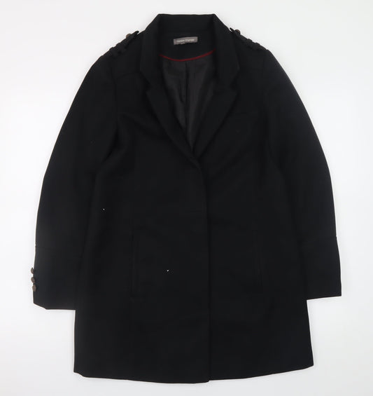 Version Originale Men's Black Mid-Length Overcoat Size 38 Classic Fit
