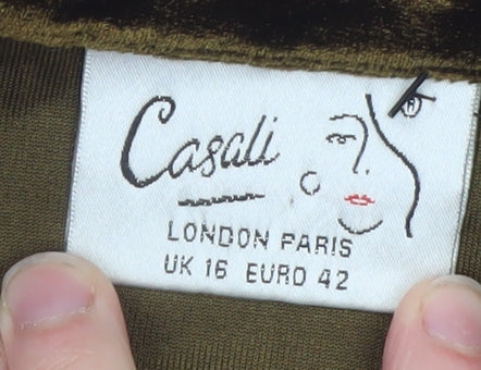 Womens UK Size 16 Casali Brown Classic Button-Up