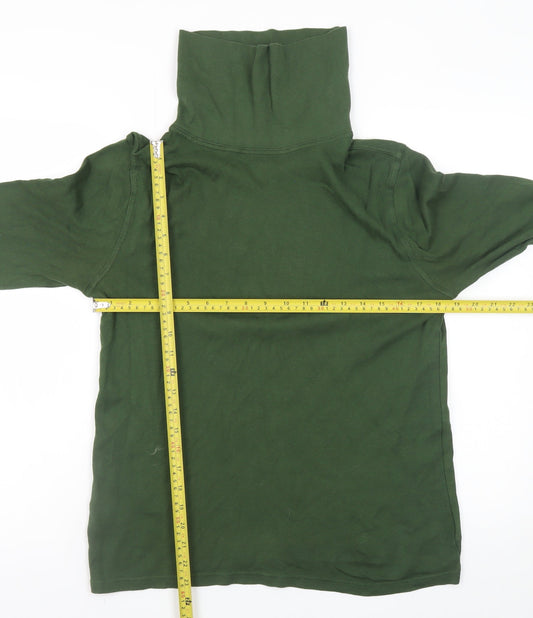 Mountain Warehouse Men's Green Roll Neck Long Sleeve T-Shirt Size L