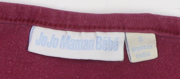 Womens UK Size S JoJo Maman Bébé Pink Basic T-Shirt