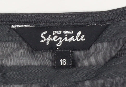 Womens UK Size 18 Marks and Spencer Black Wrap Blouse