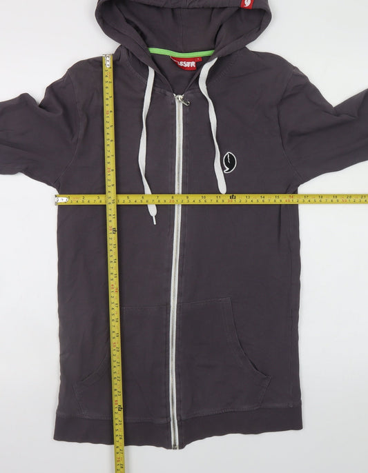 Mens UK Size S 9LESTR Grey Full Zip Hoodie