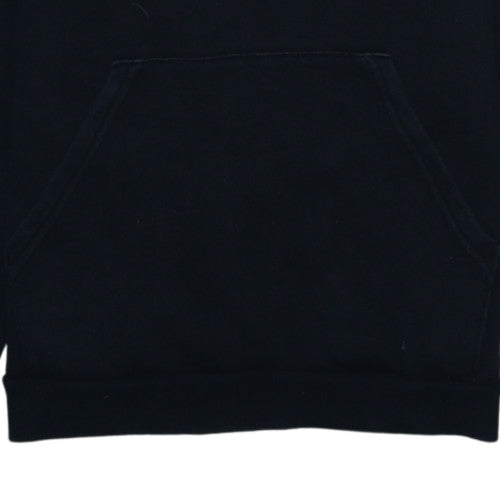 Additional view of Puma boys’ black pullover hoodie, size 15-16, years fleece logo sweatshirt