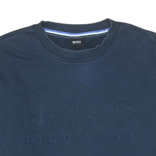 Mens UK Size XL HUGO BOSS Blue Pullover Sweatshirt
