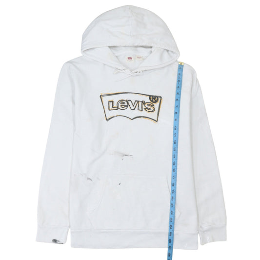 Mens UK Size L Levi's White Pullover Hoodie