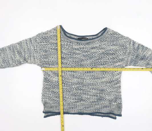Atmosphere Women Blue Chunky Knit Boat Neck Jumper Size 14