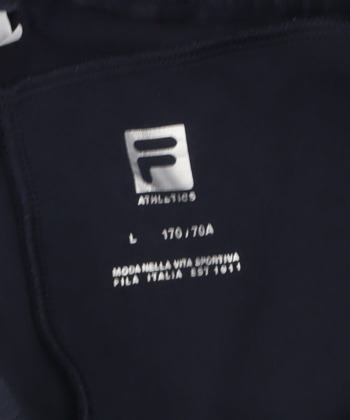 Brand and care label for Fila Women's Black Jogger Trousers L Elastic Waist Fleece Sportswear