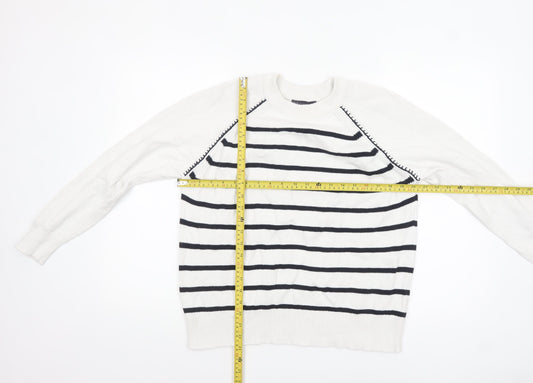 Womens UK Size M Marks and Spencer White Pullover Jumper