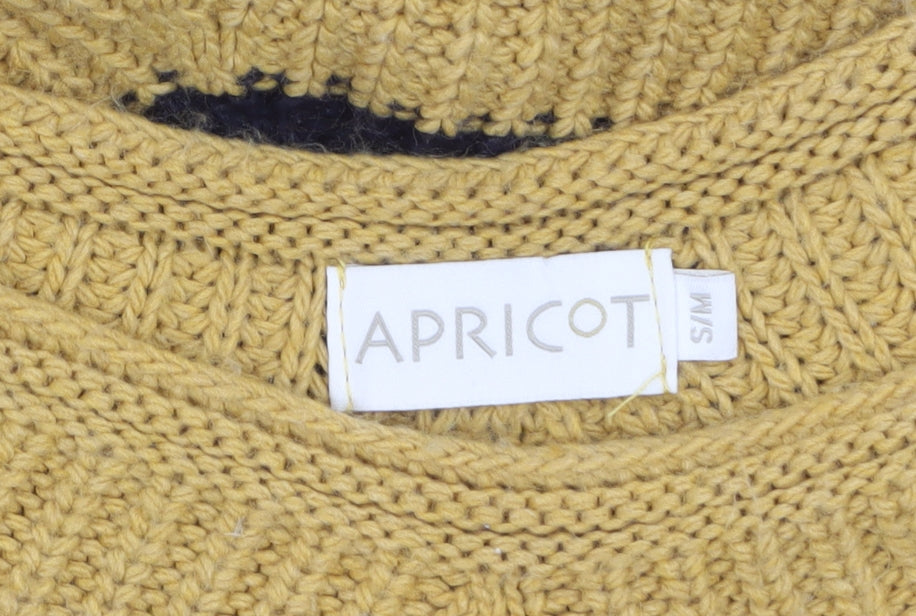 Womens UK Size S Apricot Multicoloured Pullover Jumper