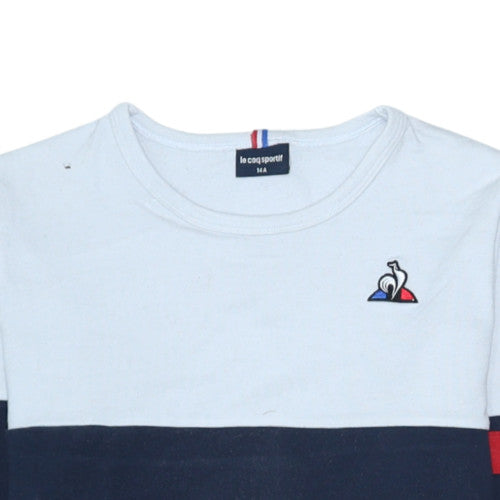Additional view of Le Coq Sportif boys’ blue sweatshirt 14 years colourblock crew neck