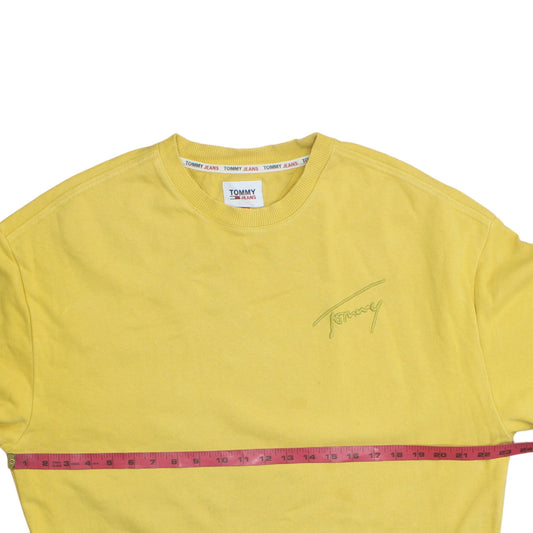 Mens UK Size M Tommy Jeans Yellow Pullover Sweatshirt