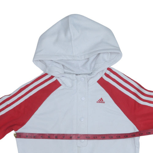 Womens UK Size 10 adidas White Full Zip Hoodie