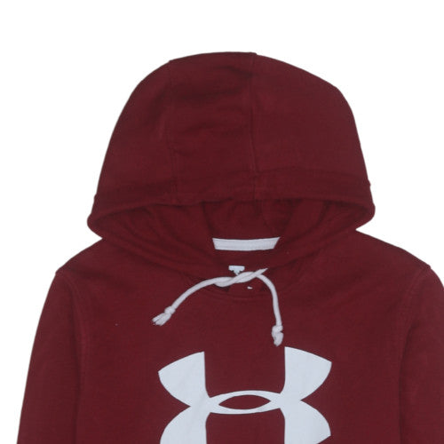 Mens UK Size S Under armour Red Pullover Hoodie