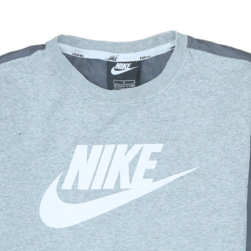 Additional view of Nike boys’ grey long sleeve crew neck sweatshirt 12-13 years l