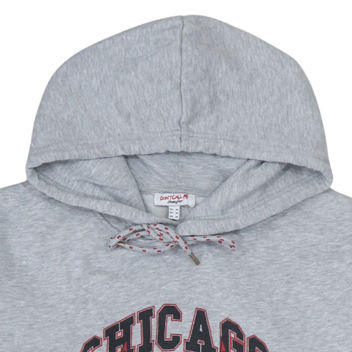 Additional view of Don't Call Me Jennyfer unisex grey chicago bulls pullover hoodie, size M