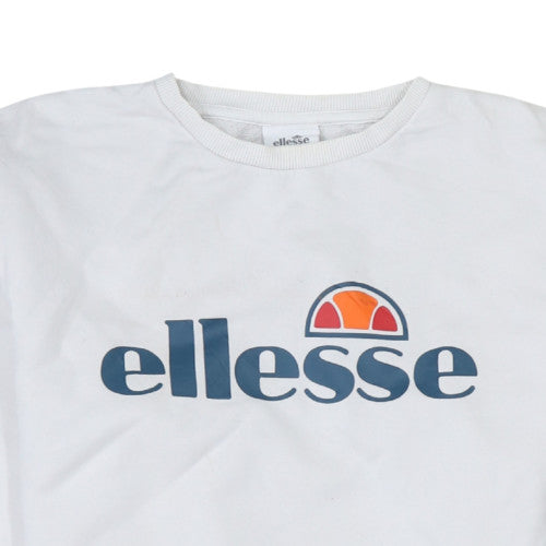 Mens UK Size M ellesse White Pullover Sweatshirt