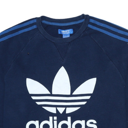 Mens UK Size M adidas Blue Pullover Sweatshirt
