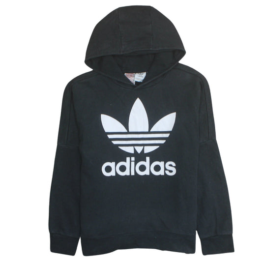 Additional front view of Adidas boys’ black hoodie 13-14 years pullover cotton hooded sweatshirt