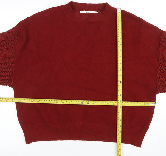 Womens UK Size M Zara Red Pullover Jumper