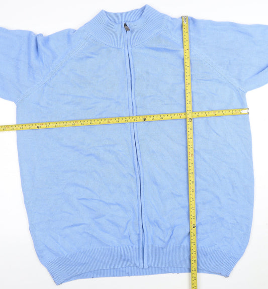 Colton Traders Men's Blue 3XL Full Zip Cotton Jumper