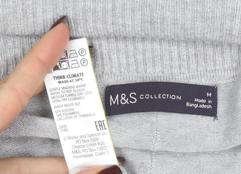 Womens UK Size M Marks and Spencer Grey Cardigan Jumper