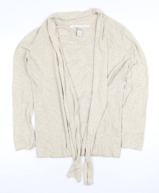 Max Studio Women's Beige XS Lightweight Open Knit Cardigan