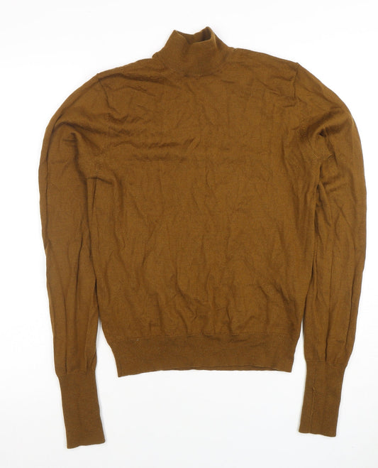 Additional front view of Plectrum by Ben Sherman Brown Merino Wool Mix Roll Neck Jumper S