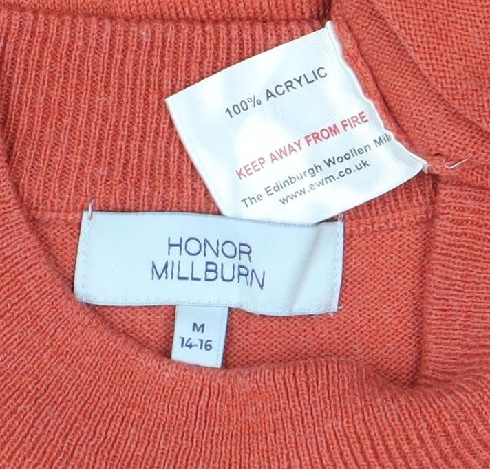 Womens UK Size M Honor Millburn Orange Pullover Jumper