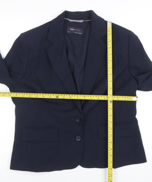 Womens UK Size 14 Marks and Spencer Regular Blue Blazer