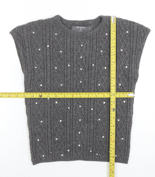 Womens UK Size S Primark Grey Pullover Jumper