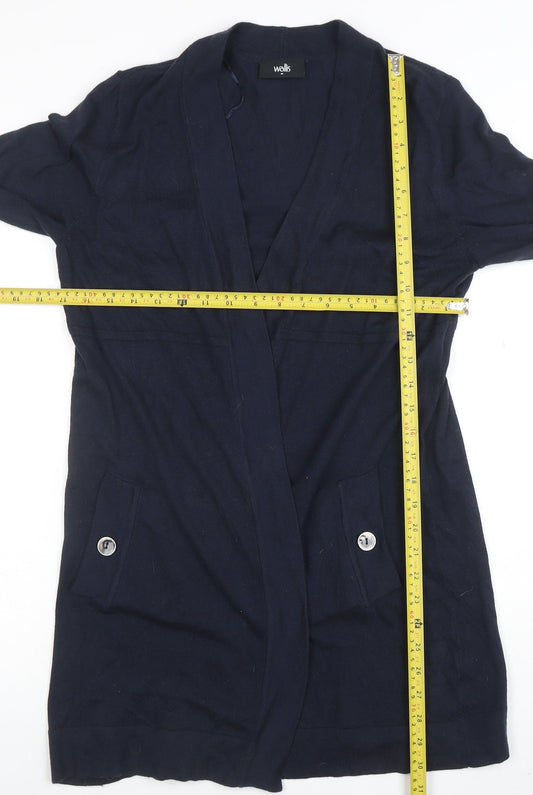 Womens UK Size M Wallis Blue Cardigan Jumper