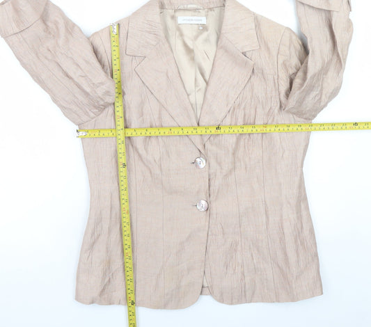 Windsmoor Women Beige Linen Blend Blazer UK 12 Classic Style