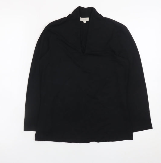 Womens UK Size S Hobbs Black Tunic Blouse