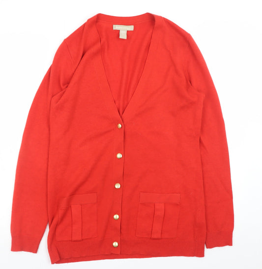 Womens UK Size M Banana Republic Red Cardigan Jumper