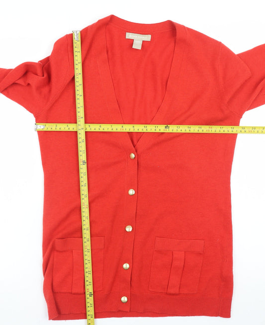 Womens UK Size M Banana Republic Red Cardigan Jumper