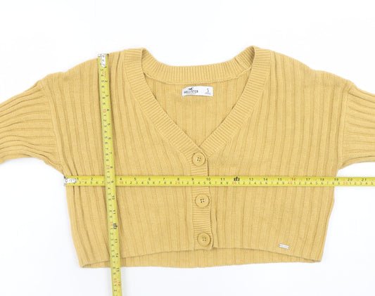 Womens UK Size S Hollister Yellow Cardigan Jumper