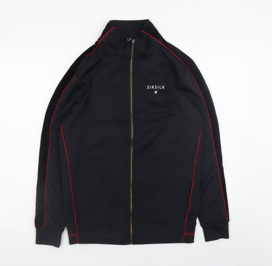 SikSilk Men's Black XS Slim Fit Full Zip Sports Jacket