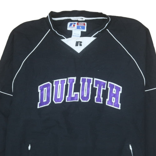 Mens UK Size L Russell Athletic Black Pullover Sweatshirt