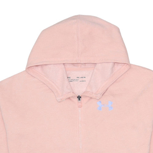 Additional view of Under Armour girls’ pink full zip hoodie yxl, size 158-170, coldgear fleece