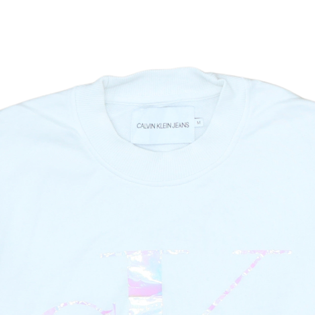 Womens UK Size M Calvin Klein Jeans White Pullover Sweatshirt