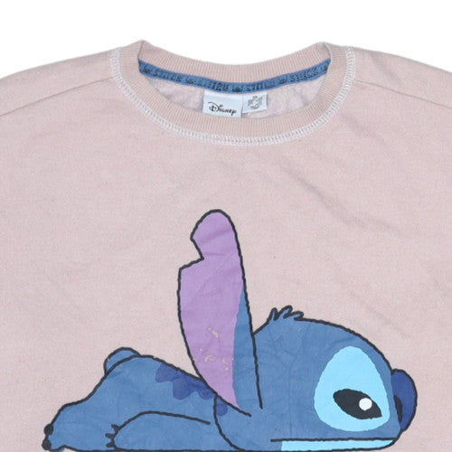Womens UK Size XS Disney Pink Pullover Sweatshirt