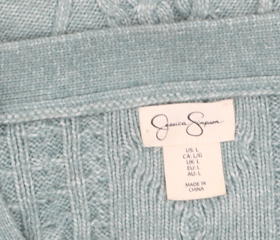 Womens UK Size L Jessica Simpson Green Cardigan Jumper