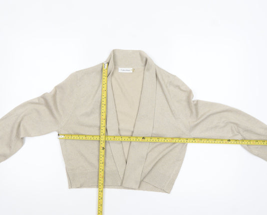 Womens UK Size L Calvin Klein Beige Cardigan Jumper