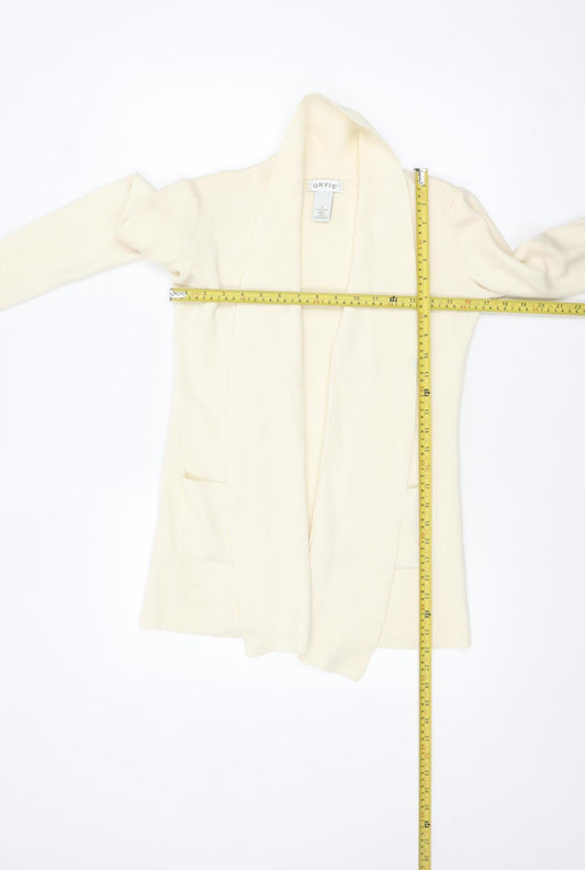 Orvis Women's Ivory Merino Wool Long Sleeve Cardigan S
