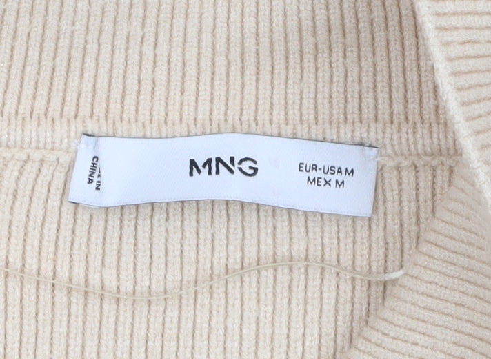 Womens UK Size M MNG Beige Henley Jumper